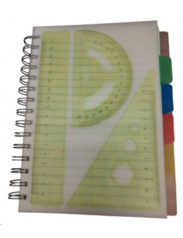 CUADERNO A5 130 HJS CON JUEGO DE GEOMETRIA